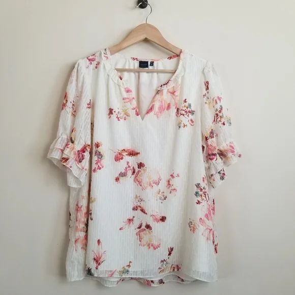 Kaari Blue Floral Top Size XL - Picture 1 of 8